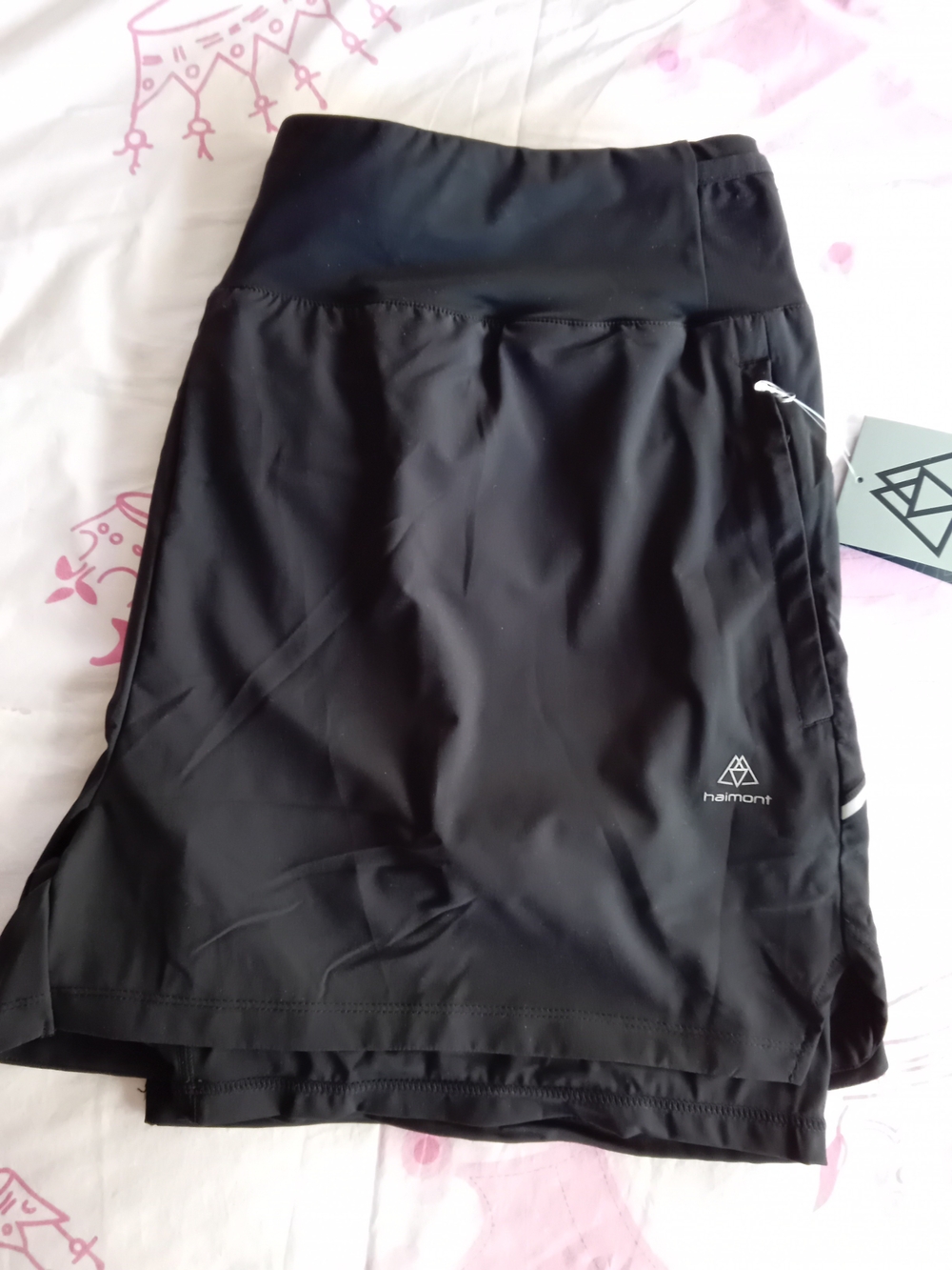 NWT Haimont Black Double Layer Athletic Shorts Plus Size 3X Vacation Beach Plus